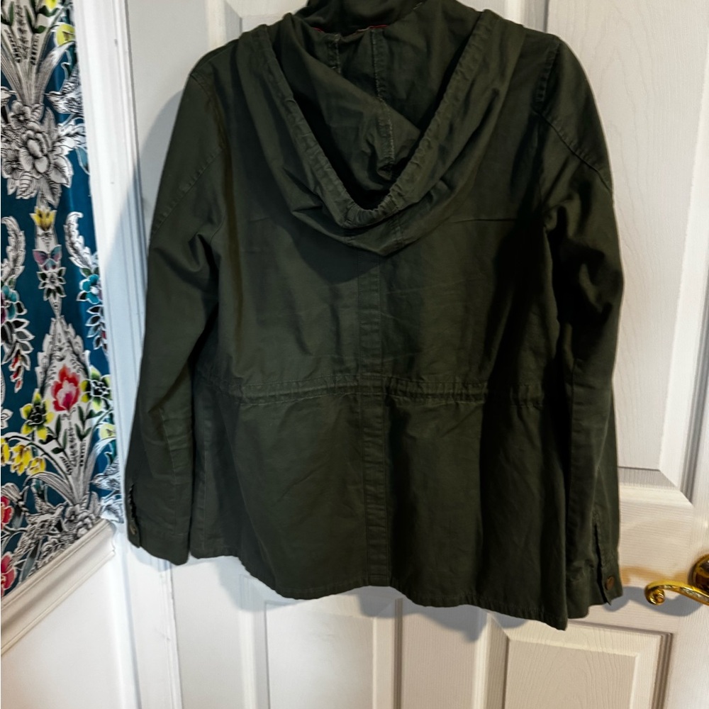 41 Hawthorn Chaplin Essentials Lined Hooded Anorak Jacket in olive green medium - Picture 7 of 8